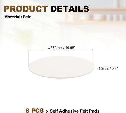 uxcell 32Pcs Non Slip Furniture Pads, 3" Round Self Adhesive Felt Bumpers Noise Reducing Furniture Feet Floor Protector for Chairs Tables Furniture Legs (White 0.2" Thick) - Colors A