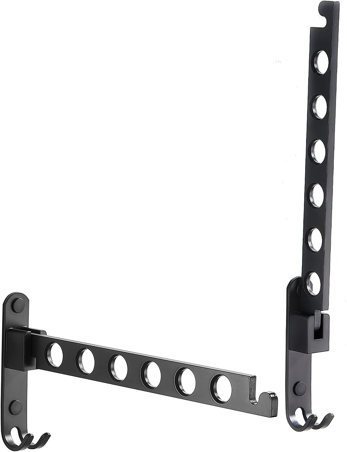 JOOM Wall Mounted Clothes Drying Rack, Black, 1 Pack | Folding Clothes Hanger for Laundry Room, Retractable wall hanger folds flat, saves space in closets, bathrooms, Small Spaces