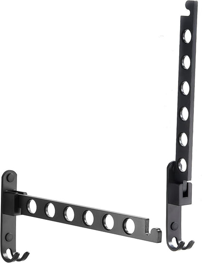 JOOM Wall Mounted Clothes Drying Rack, Black, 1 Pack | Folding Clothes Hanger for Laundry Room, Retractable wall hanger folds flat, saves space in closets, bathrooms, Small Spaces