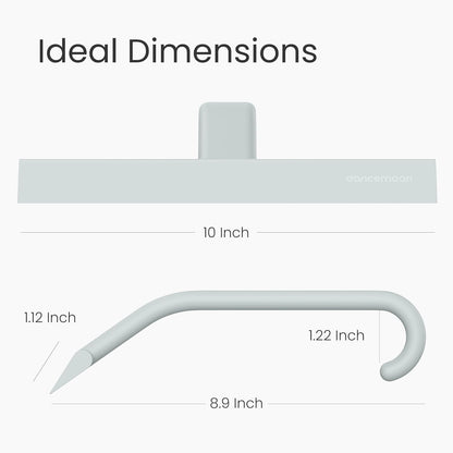 dancemoon JustHang Shower Squeegee for Glass Doors, All-in-One Award-Winning Silicone Squeegee with Built-in Hook for Bathroom, Window, Mirror, Tile Wall, Car, Streak-Free Cleaner Tool, 10-Inch Black