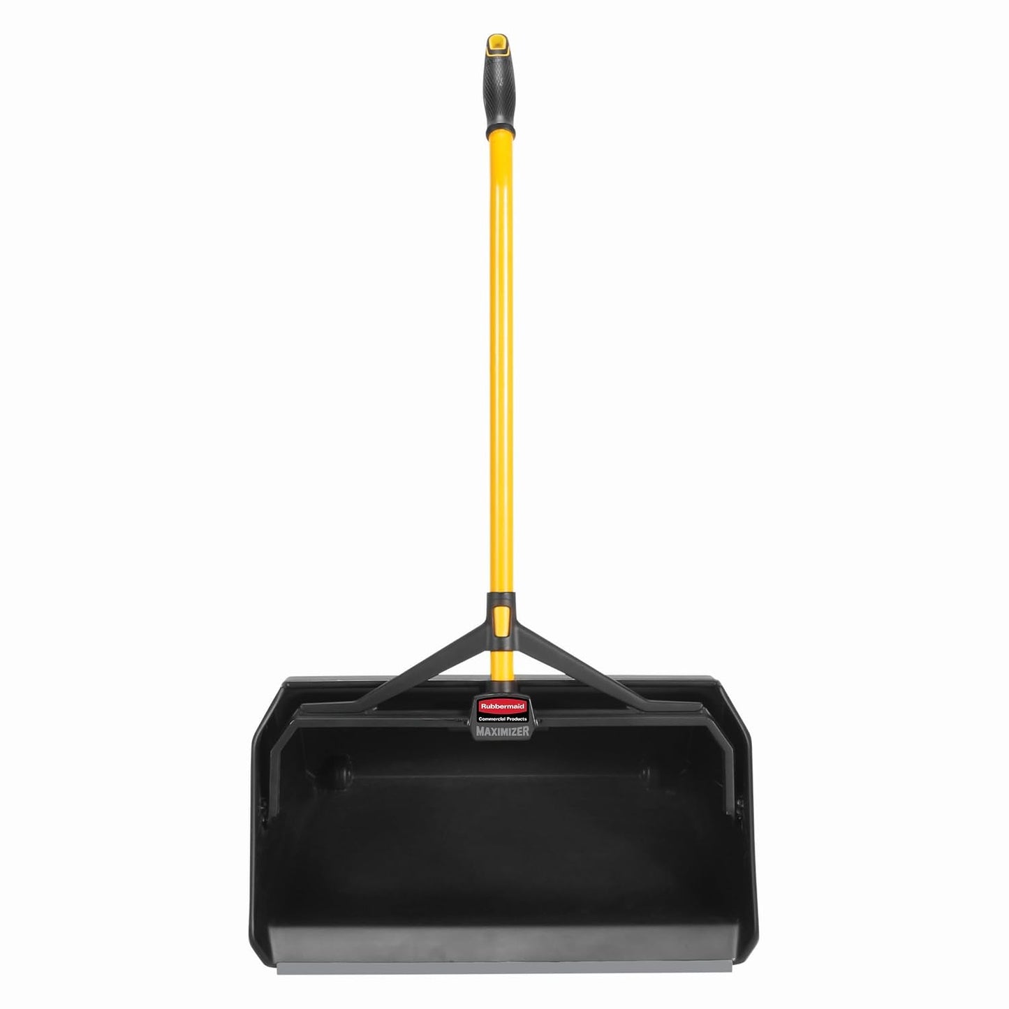 Rubbermaid Commercial Products Maximizer 36" Push to Center Push Broom Polypropylene Fill Black Angled Sides Medium Bristles for Indoor/Outdoor Multi-Surface Use