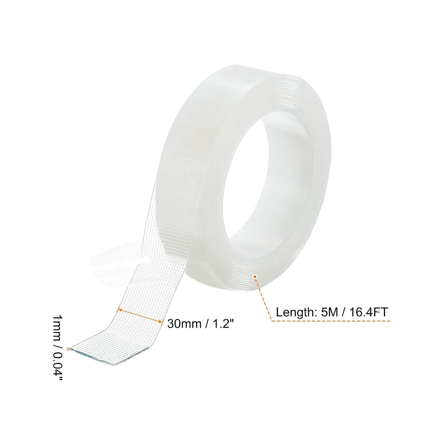HARFINGTON Double Sided Nano Tape 16.4FT x 1.2" x 0.04" Multipurpose Removable Clear Mounting Tape Washable Waterproof Picture Hanging Adhesive Strips for Walls Carpets Posters