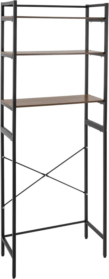 3-Tier Laundry Room Storage Shelf,Over Washer and Dryer Shelves,Floor Standing Washing Machine Storage Rack,White,Marbling