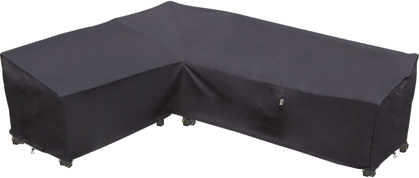 Patio Deck Box Cover, 63x30 Inch Fire Pit Covers with Straps and Handles, Waterproof Heavy Duty Outdoor Furniture Winter Cover for Keter, Suncast, Lifetime Container