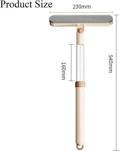 5-in-1 Double-Sided Window Screen Cleaning Brush， Multi-Purpose Cleaning Brush，with Retractable Handle and Built-in Crevice Brush, Dry and Wet Use， for Home, Office & Porch Screens (Khaki)