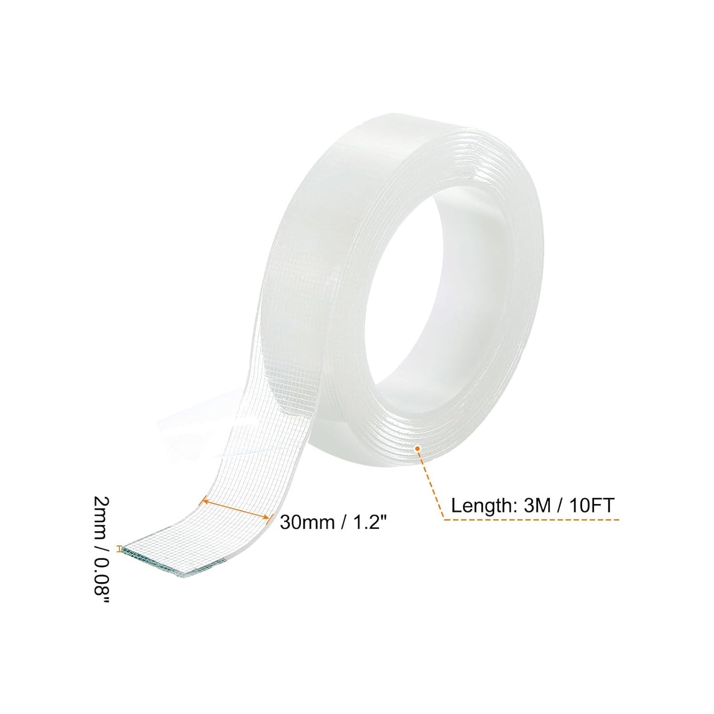 HARFINGTON Double Sided Nano Tape 16.4FT x 1.2" x 0.04" Multipurpose Removable Clear Mounting Tape Washable Waterproof Picture Hanging Adhesive Strips for Walls Carpets Posters