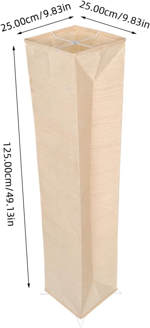 Foldable Japanese Paper Floor Lamp Shade Replacement with Soft Light for Living Room Bedroom Office - Easy Installation Modern Design 49.2X9.8X9.8In