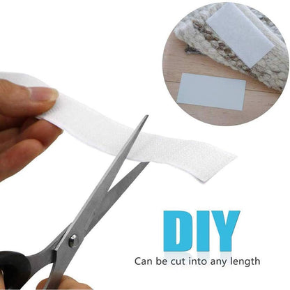 41Ft x 1 Inch Self Adhesive Strips, Heavy Duty Strong Back Sticky Fastening Tape,Nylon Fabric Fastener Mounting Tapes for Sewing, Crafting,DIY- Indoor or Outdoor Use (White)