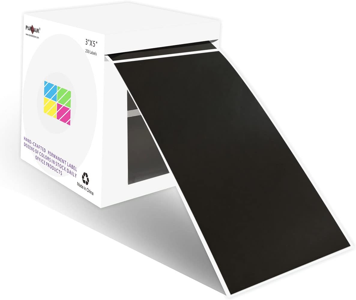 PARLAIM 3 X 5 Inch Rectangle Adhesive Color Coding Stickers,Square Inventory Stickers -250 Per Dispenser Box (Fluorescent Green)