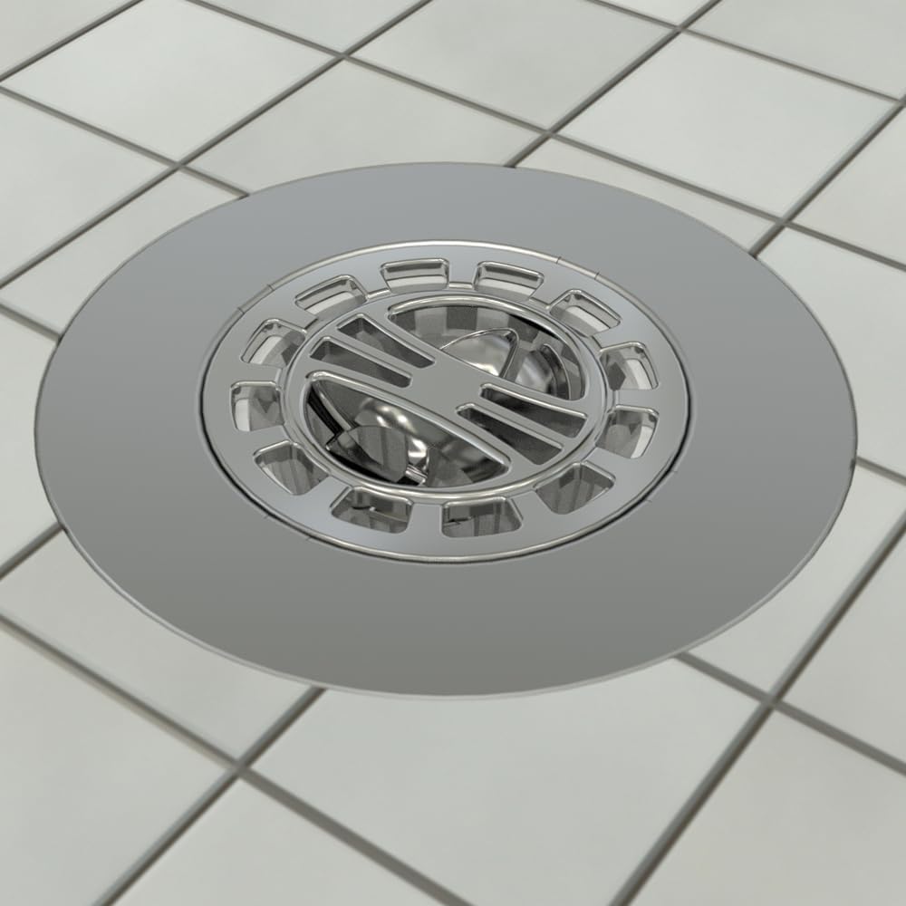 Danco Snap-in Shower Drain Cover with in-Drain Hair Catcher, 4-1/4" Round, White Strainer, (10533)