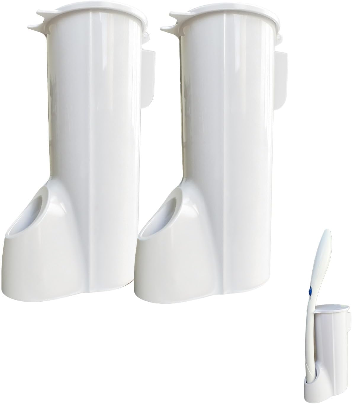 40 Disposable Toilet Brush Replacement Pads, Wall Mounted Toilet Holder Set Toilet Cleaning System Starter Kit, Toilet Stick Pads (White)
