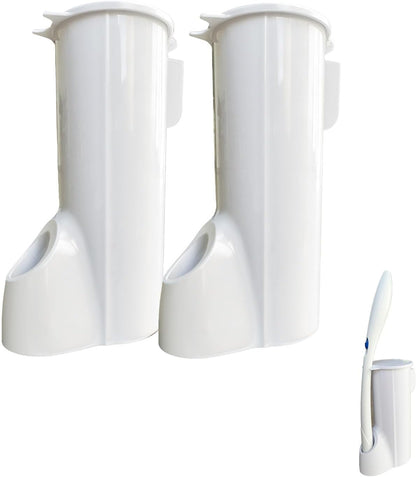 40 Disposable Toilet Brush Replacement Pads, Wall Mounted Toilet Holder Set Toilet Cleaning System Starter Kit, Toilet Stick Pads (White)