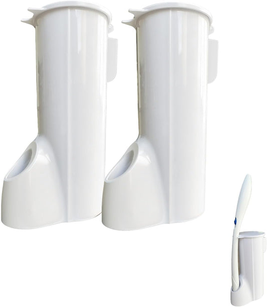 40 Disposable Toilet Brush Replacement Pads, Wall Mounted Toilet Holder Set Toilet Cleaning System Starter Kit, Toilet Stick Pads (White)