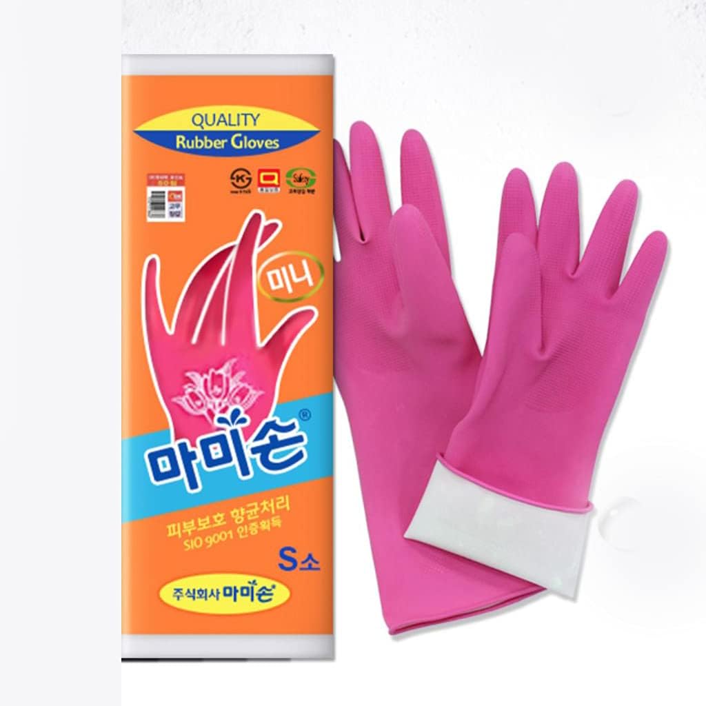 Mamison Quality Kitchen Rubber Gloves New Band Series (1 Pairs, Large). Cleaning Non-Slip Reusable Rubber Gloves. Home and Kitchen Washing, Made in Korea