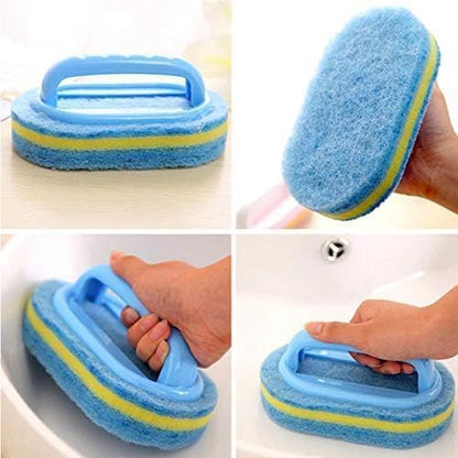 Tile Tub Scrubber Brush with 5 Different Function Cleaning Heads and 51" Extendable Long Handle Non Scratch Shower Scrubber for Cleaning Bathroom Kitchen Toilet Wall Bathtub