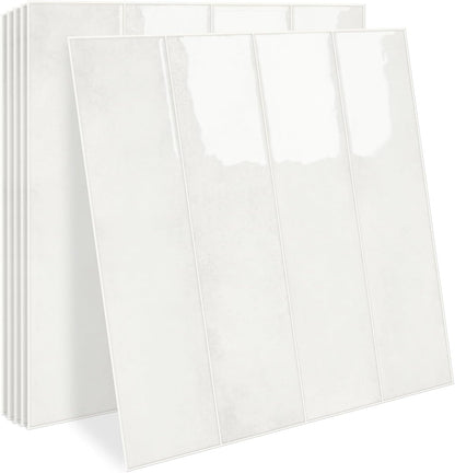 MORCART Peel and Stick Backsplash, 10 Sheets of 11.8"x11.8" - 3D Adhesive Waterproof Wall Tiles for Kitchen, Bathroom, Living Room, Subway Tiles, Gray-Apricot