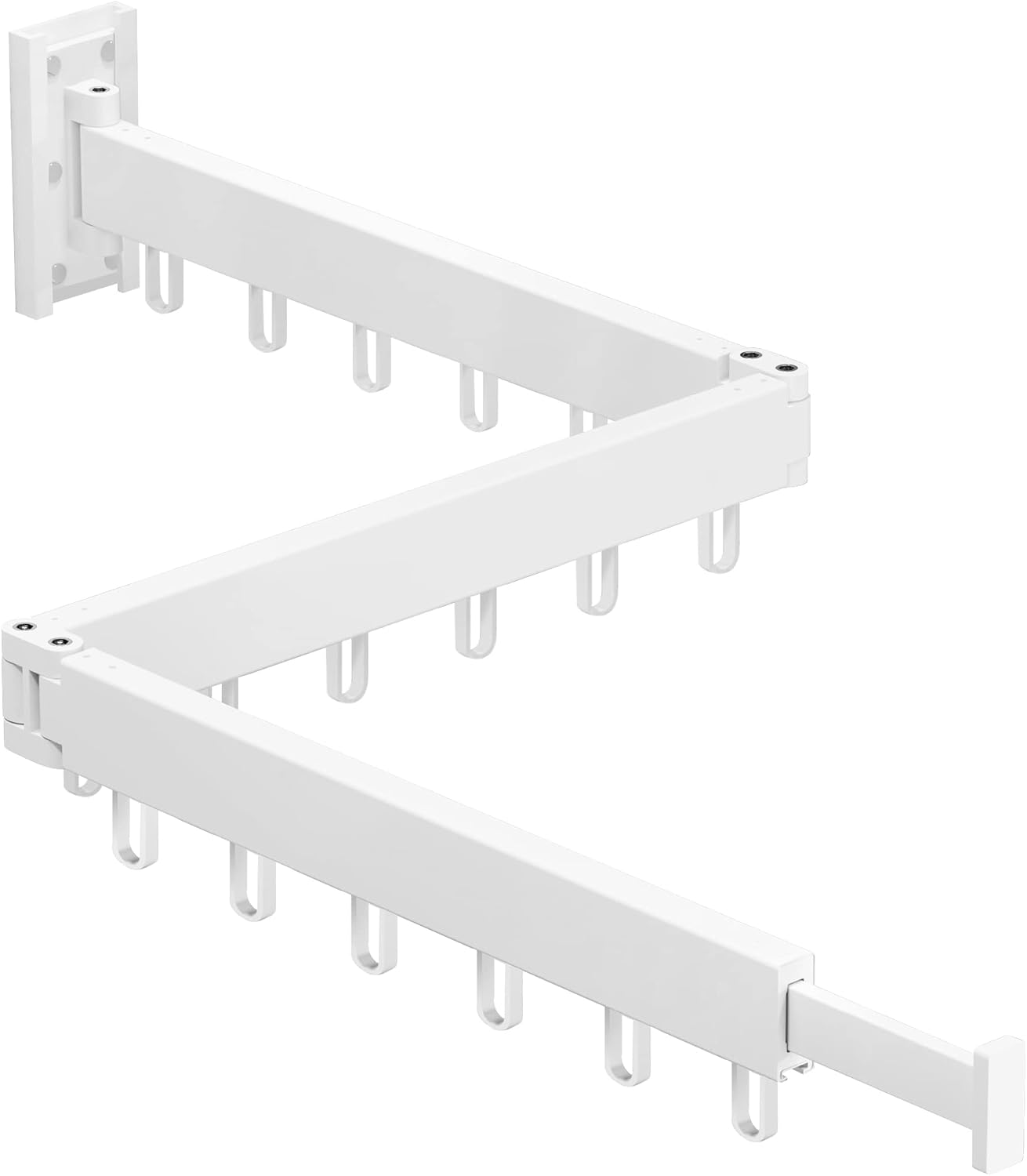 HEILAIYI Clothes Drying Rack for Laundry,Wall Mounted Clothes Hanger Rack,Folding,Retractable,Collapsible(J Shape Hooks)