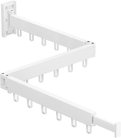HEILAIYI Clothes Drying Rack for Laundry,Wall Mounted Clothes Hanger Rack,Folding,Retractable,Collapsible(J Shape Hooks)