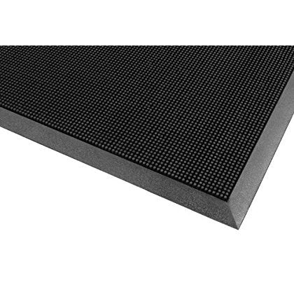 NoTrax 345 Scraper Outdoor Brush Mat, Natural Rubber Doormat for Outdoor Year-Round Use, Heavy-Duty, Durable, Beveled Edges, 28" x 46" Black, 345S2846BL