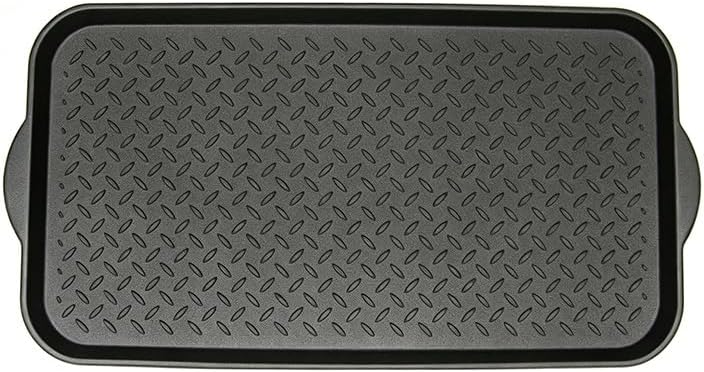 Boot Tray Black Polypropylene Shoe Drip Tray Raised Ridge Design for Indoor Outdoor Entryway