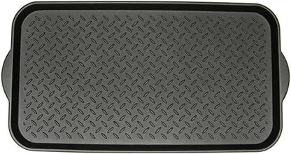 Boot Tray Black Polypropylene Shoe Drip Tray Raised Ridge Design for Indoor Outdoor Entryway
