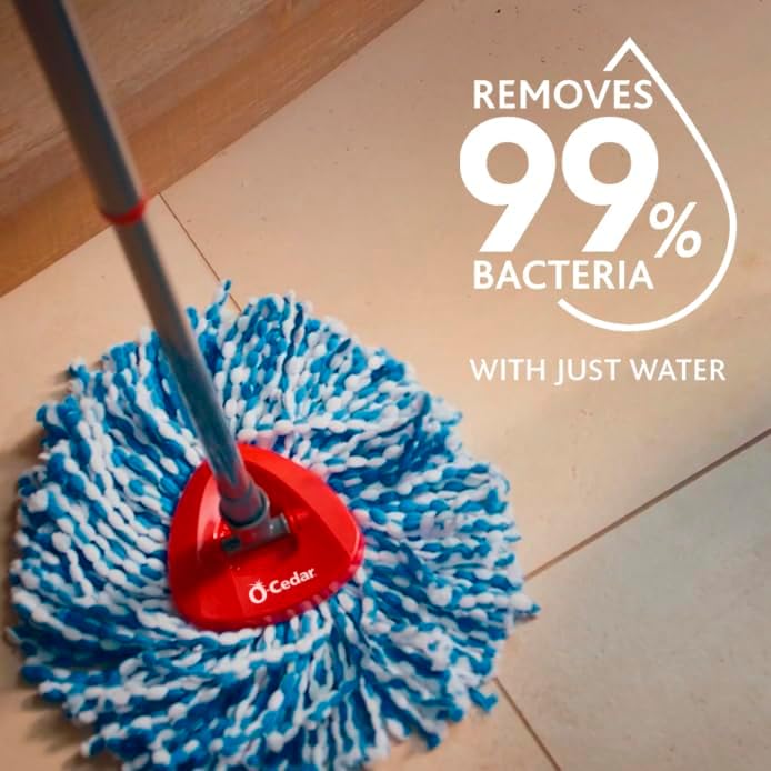 O-Cedar EasyWring RinseClean Microfiber Spin Mop & Bucket Floor Cleaning System with Lavender Pac (Variety Pack)