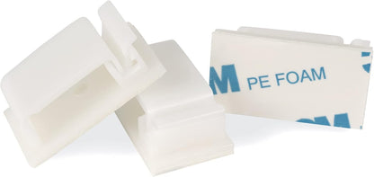Cable Clips 3M Adhesive, Multipurpose Wire Clamps for Cable Management and Cable Runs - 50 Pack Black Bundled with 10 Reusable Cable Ties