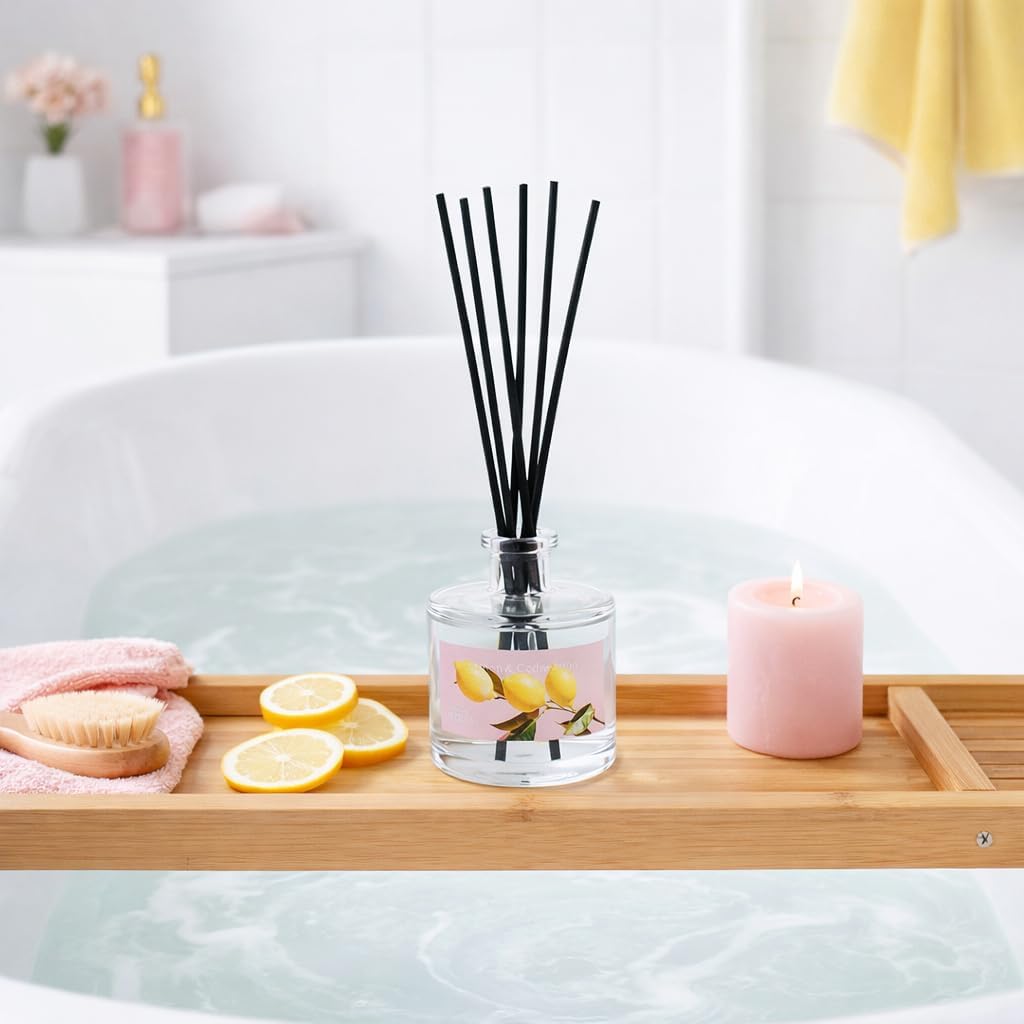 Reed Diffuser Set, Lavender & Rose 3.52 oz (100ml) Scented Diffuser with Sticks Home Fragrance Reed Diffuser for Bathroom Shelf Decor, Ideal Gift for Woman
