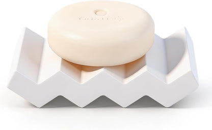 Self Draining Bar Soap Holder Diatomite Soap Dish Fast Drying Soap Saver Small Sponge Caddy for Shower, Bathroom, Kitchen Sink, Kitchen, Blue