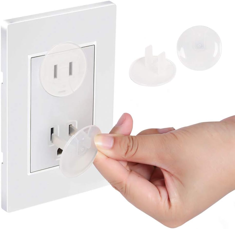 Vmaisi 38 Pieces Clear Outlet Covers Baby Proofing - Electrical Safety ChildProof Plug Protector - (Clear, 38 Pack)