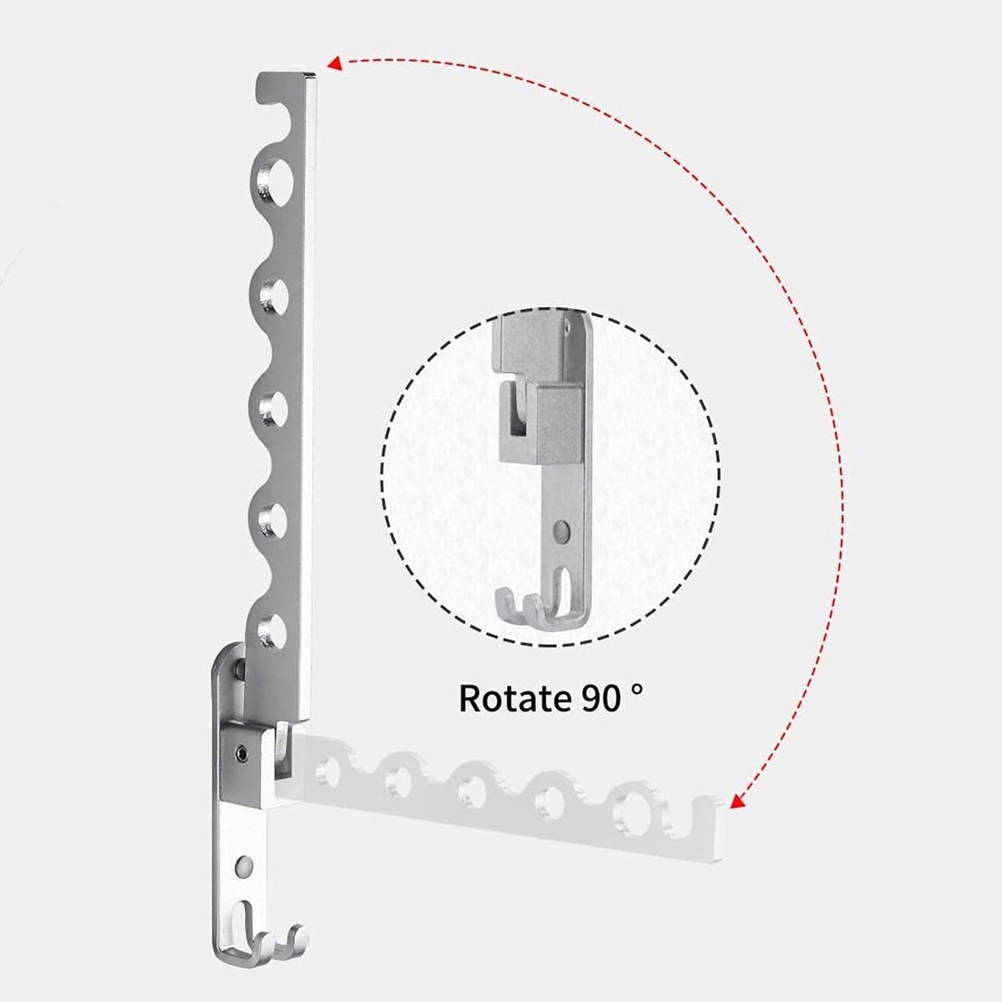 Clothes Drying Rack Wall Mounted Drying Racks for Laundry Room Organization and Storage Clothes Rack，Aluminum Dryer Rack with Two Drying Rods for Hanging Wet and Dry Clothes
