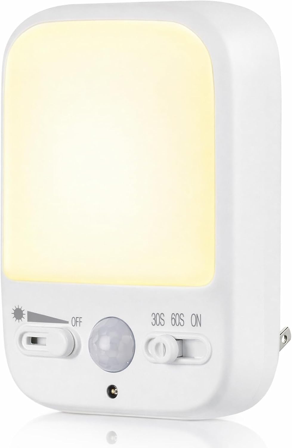 LED Motion-Activated Directional Rotating Flexible Sensor Dusk to Dawn Night Light AC Outlet Plug-in Wall Stair Lamp Indoor 360° Bedroom Hallway Stairway Garage Basement Corridor