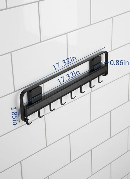Indoor Clothes Drying Rack Foldable,Wall Mounted Retractable | with Foldable Towel Bar,6 Movable Hooks and Underwear Drying Net