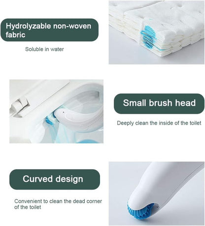 Milltrip Toilet Brush, Toilet Washing System Disposable Toilet Brush Kit with 12pcs Flushable Refills Washing Tool Set