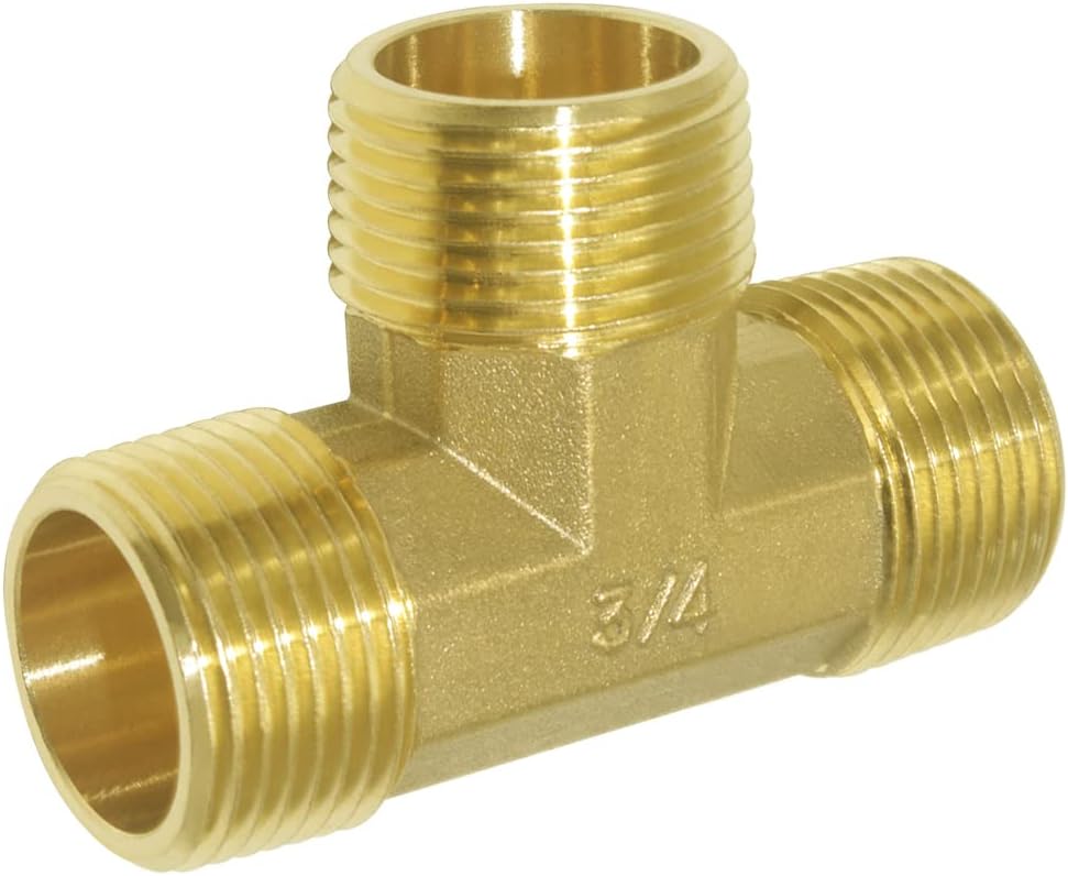 Joywayus 2PCS Brass 3/4" GHT Garden Hose Splitter Body Backyard 2 Way Y Shaped Swivel Connector Threaded Pipe Fitting Coupler Adapter with Washer