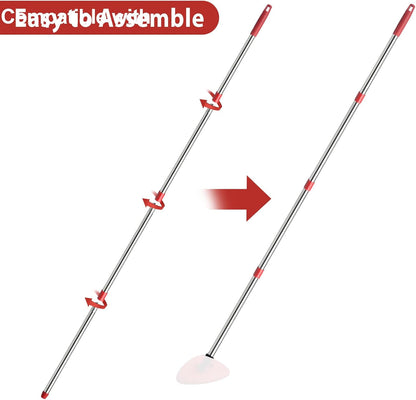 2 Spin Mop Head Replacement, 1 Base, 1 Mop Handle (30-58in) Combo Mops Set Compatible with OCedar EasyWring RinseClean Microfiber Mops (White (1-Tank System))