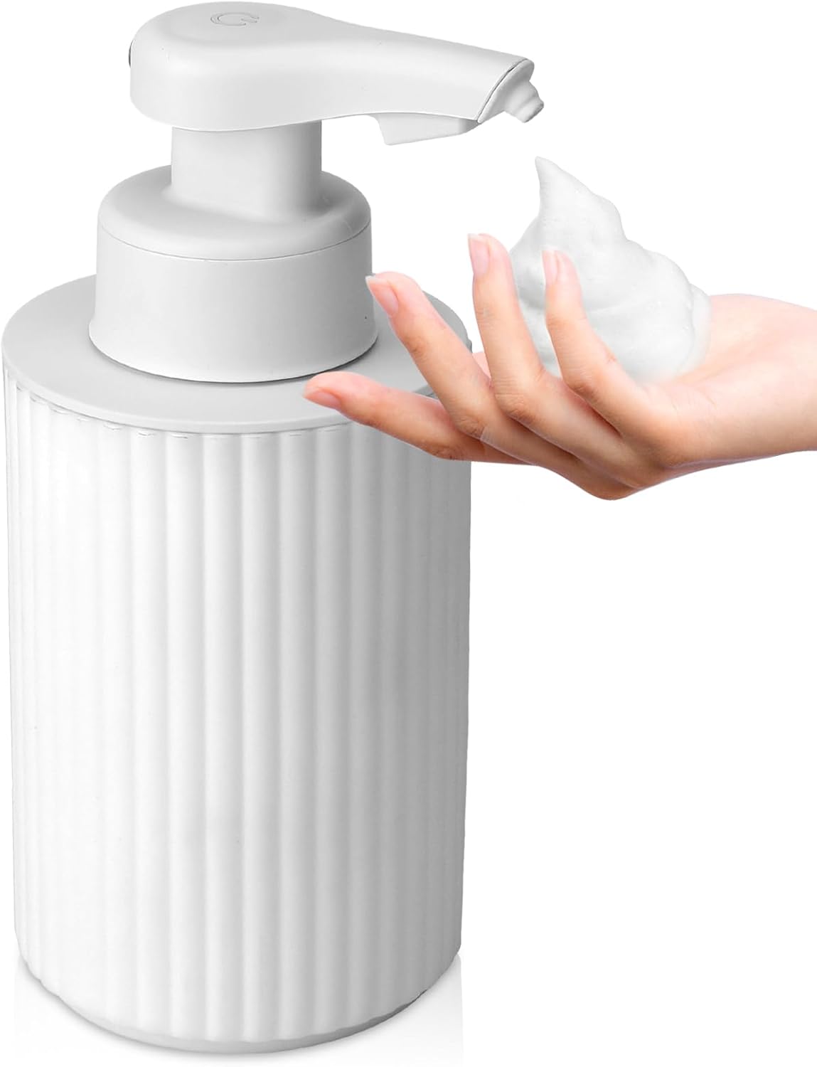 Automatic Soap Dispenser Foaming Touchless: 9oz Black Plastic - Rechargeable Electric Smart Auto Foam Soap Dispenser - Hand Dish Bathroom Kitchen