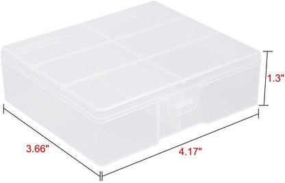 AA Battery Storage Box Organizer Holder Clear Plastic Case Container Portable-Holds 24xAA Batteries(2Pcs)