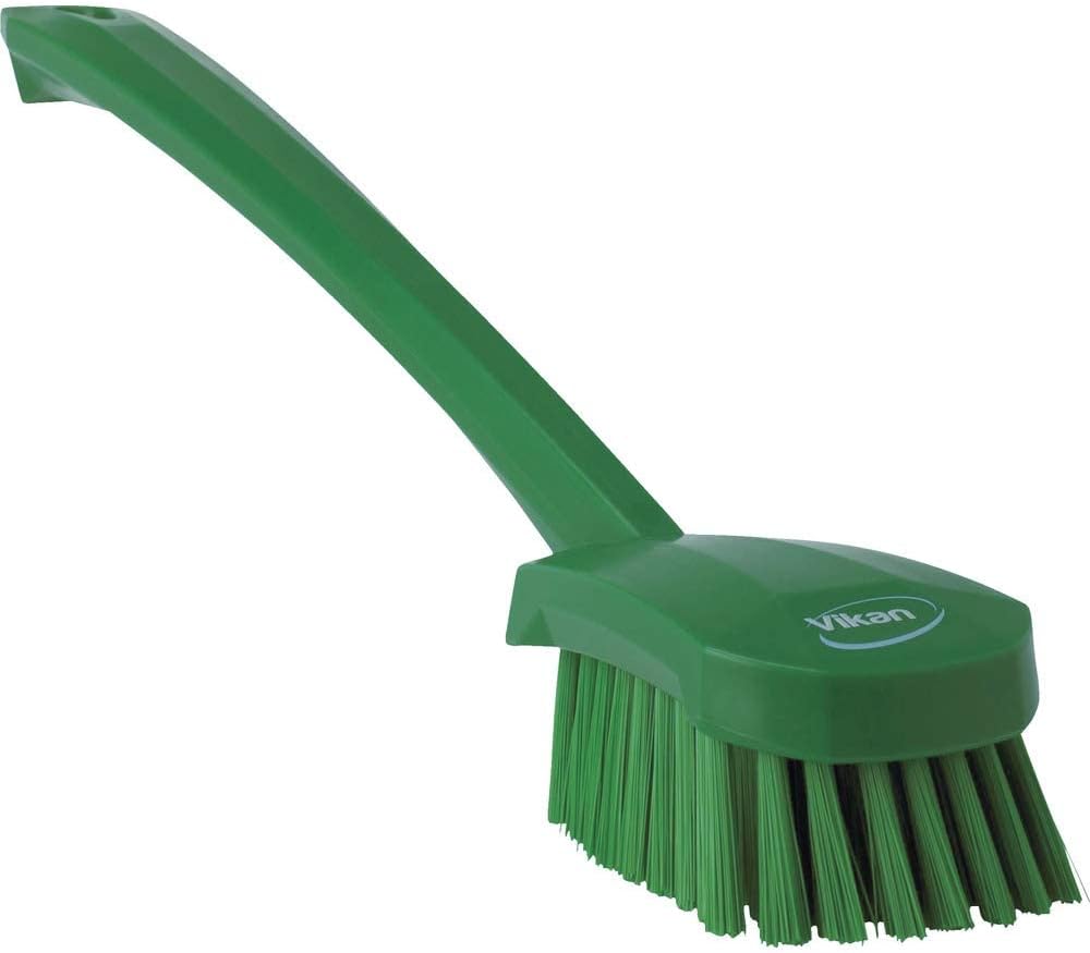 Vikan-41863 Long Handle Brush, 16"L, Stiff - Blue