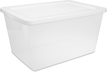 41 Quart Under Bed Storage Bins with Snap-On Lids, 2-Pack, Clear Plastic Stackable Tote Boxes, Closet Storage for Clothes Storage & Bedroom Organization