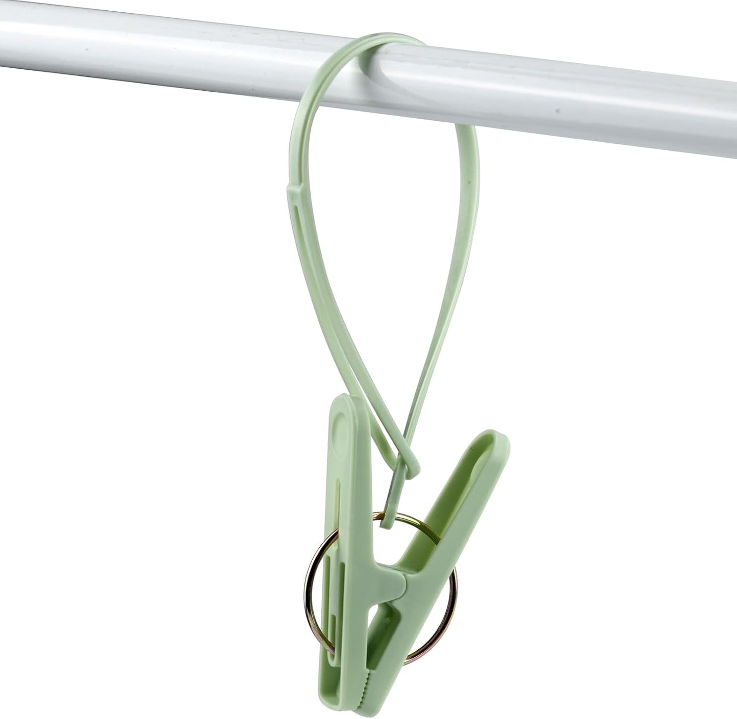 24 Pack Clothes Pins Clothes Peg Clip Pins with Plastic Rope for Clothesline Multicolor Drying Clothing Clips Hooks Windproof Clothes Hanger for Hanging Socks Hats Pants Bras Underwears Towel Photo