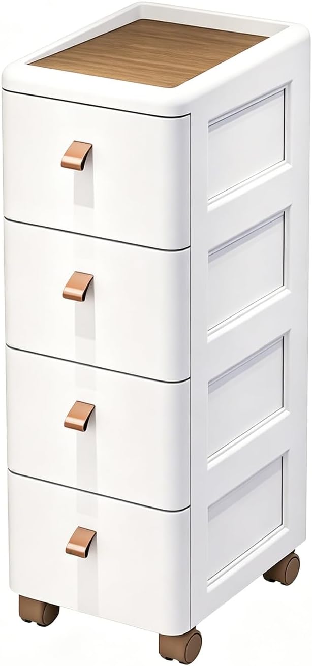 Slim Rolling Storage Cart for Narrow Gaps, 7-Tier Tall Narrow Storage Cabinet with Wheels, Space Saving Organizer for Kitchen, Bathroom, Laundry(A,30cm/11.8in 3-Tier)