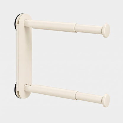 Foldable Clothes Rack No Drill - Heavy Duty Suction Cup Wall Mounted Drying Rack for Laundry, Space Saving Adhesive Hanger for Apartment, Bathroom (Holds 5.5lbs) (Milky White)