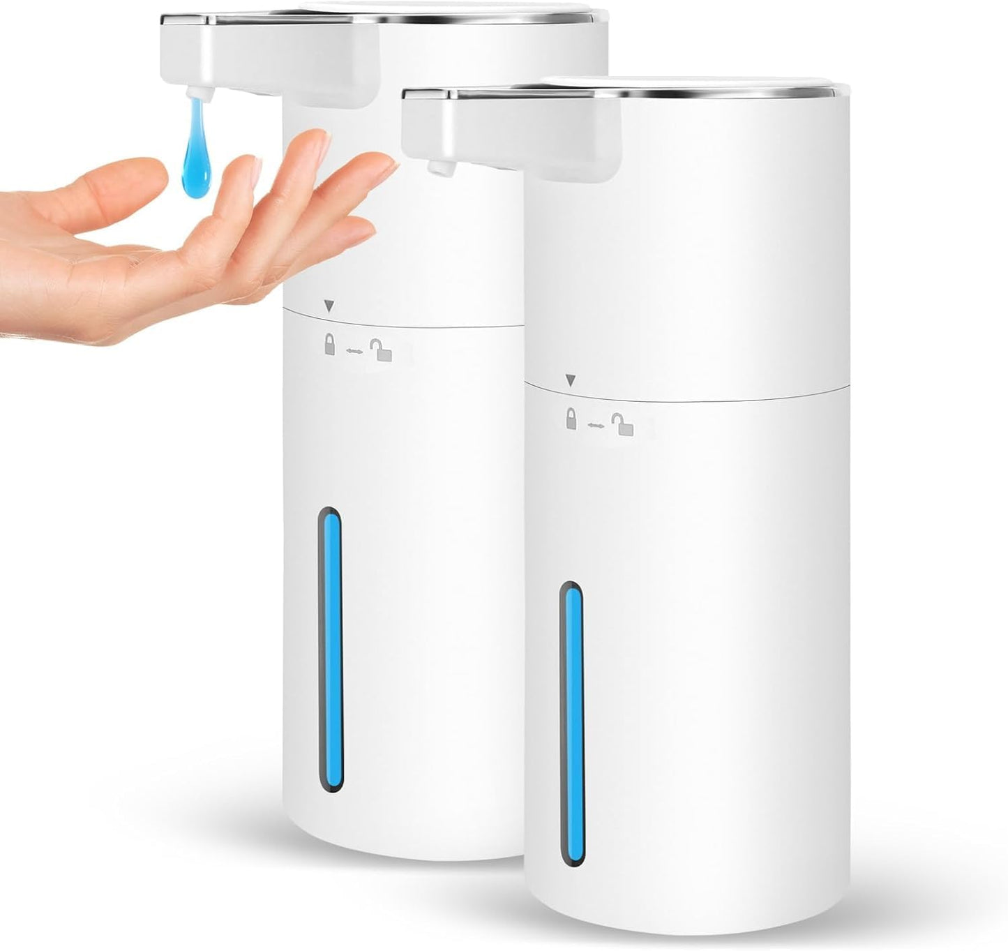 Automatic Soap Dispenser Liquid Touchless: 13.52oz/400ml Wall USB Rechargeable - 4-Level Adjustable Modern Electric Hand Soap Dispenser - Kitchen Bathroom Kids Family Black