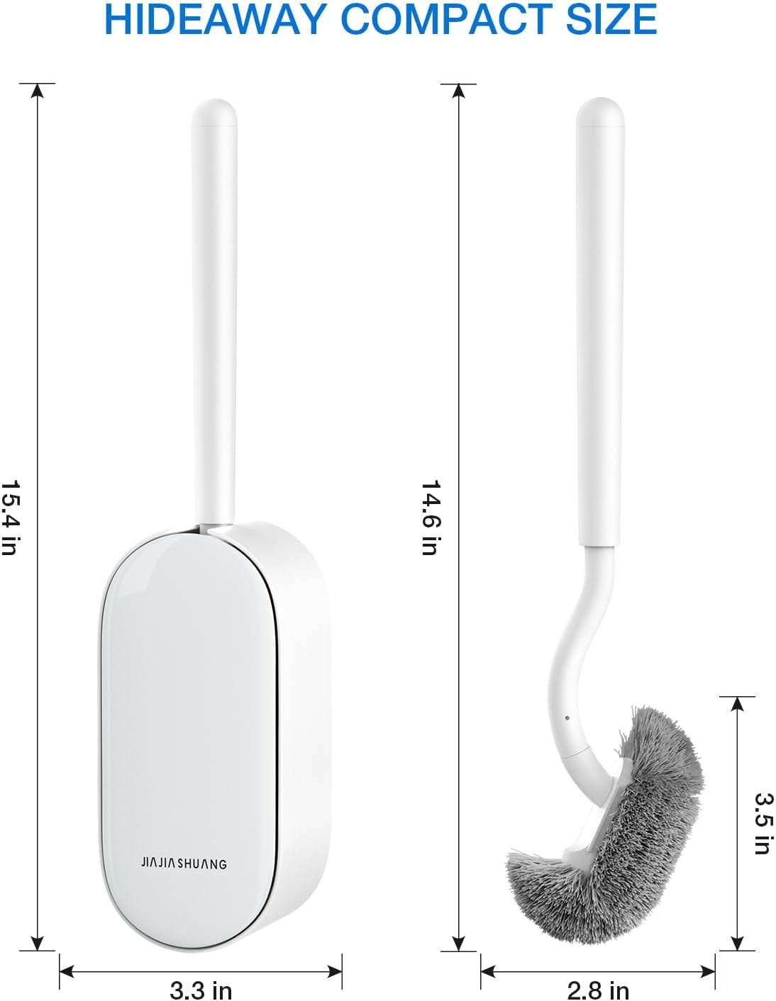 Toilet Bowl Brush and Holder, OSCIOSS Toilet Brush Set with Ergonomic Design, Compact Size, Durable Bristles, RV Toilet Brushes & Holders for Dead Corner Clean (White, 1pack)