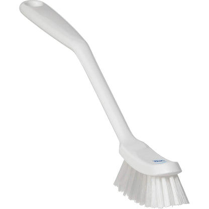 Vikan - Fine Dish Brush - Heavy-Duty, Narrow, Slip-Resistant Cleaning Brush, Polypropylene, Polyester Bristle, 11 Inch, Red, (42874)