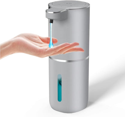 Automatic Soap Dispenser – Touchless Foaming Soap Dispenser 400ml USB Rechargeable Dispenser Electric Wall Mounted 4levels Adjustable Foam Soap Dispenser Pump for Bathroom Kitchen(Silver)