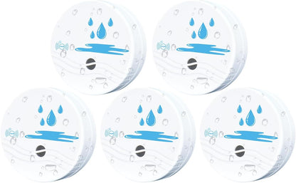5 Pack Water Leak Detectors for Home, 100dB Waterproof Water Sensor Alarm Leak Detector for Basements, Bathrooms, Laundries, Sinks, and Windows(Battery Included)