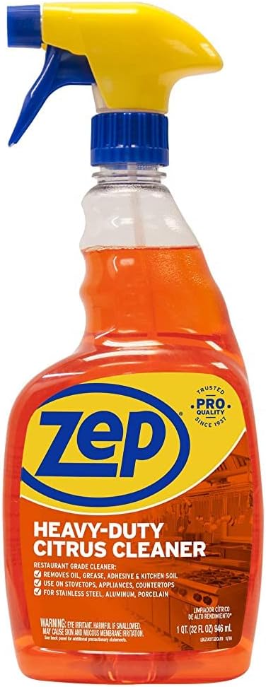 Zep Heavy-Duty Citrus Degreaser and Cleaner - 24 oz (Case of 2) ECZUCIT242 - Restaurant Grade, Removes Oil, Grease, Adhesive, and Kitchen Soil on Stovetops, Appliances