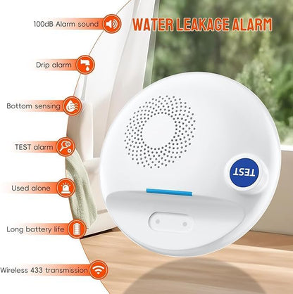 VOCA Wireless Water Leak Detector, 100dB Alarm Sound, Leak and Drip Alert, Wireless Water Leakage Monitoring and Alarm for Home